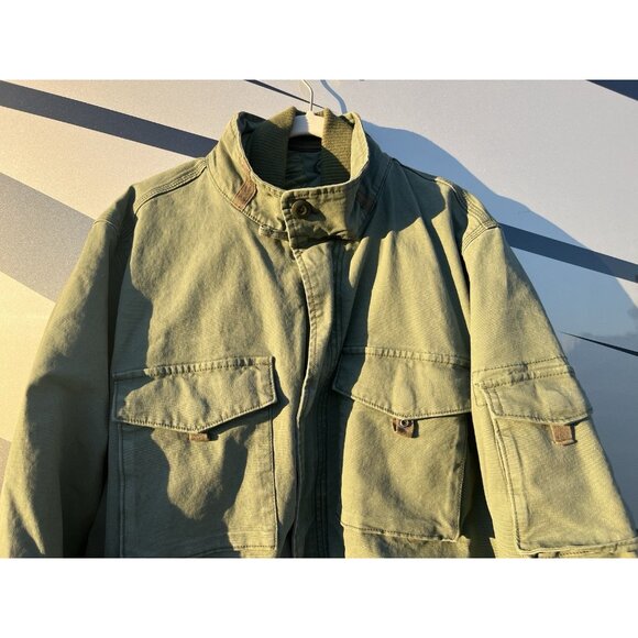 Vintage Y2K Gap 1969 army green utility parka jacket removable quilted liner L - Picture 2 of 16